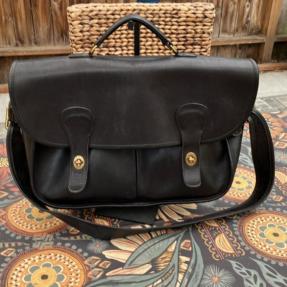 Vintage Coach No. 699-6918 Black Musette Briefcase Made in NY - Picture 1 of 11